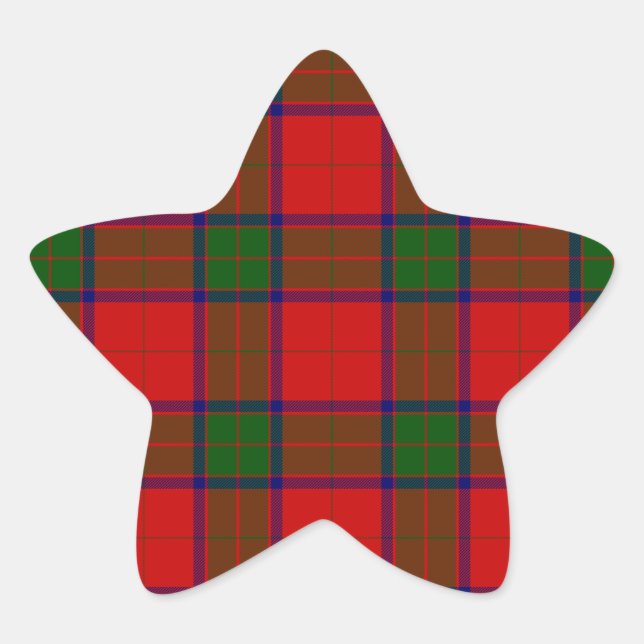 Robertson tartan rot kariert Stern-Aufkleber (Vorderseite)