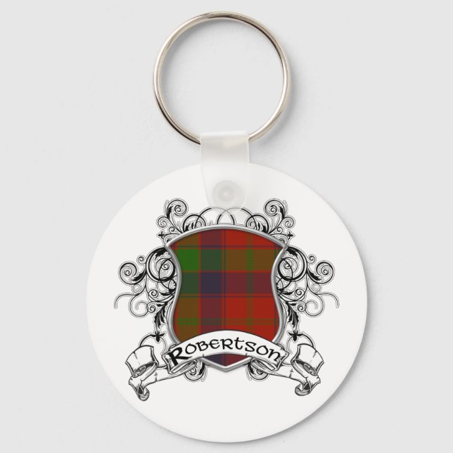 Robertson Tartan Shield Schlüsselanhänger (Vorderseite)