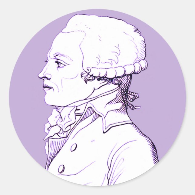 Robespierre-Profil auf dem Lavendel-Aufkleber Runder Aufkleber (Vorderseite)