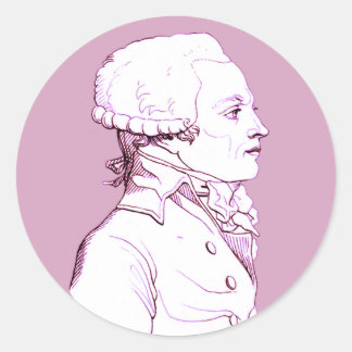 Robespierre-Profil in der Rose, Runder Aufkleber