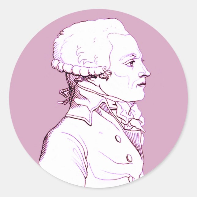 Robespierre-Profil in der Rose, Runder Aufkleber (Vorderseite)