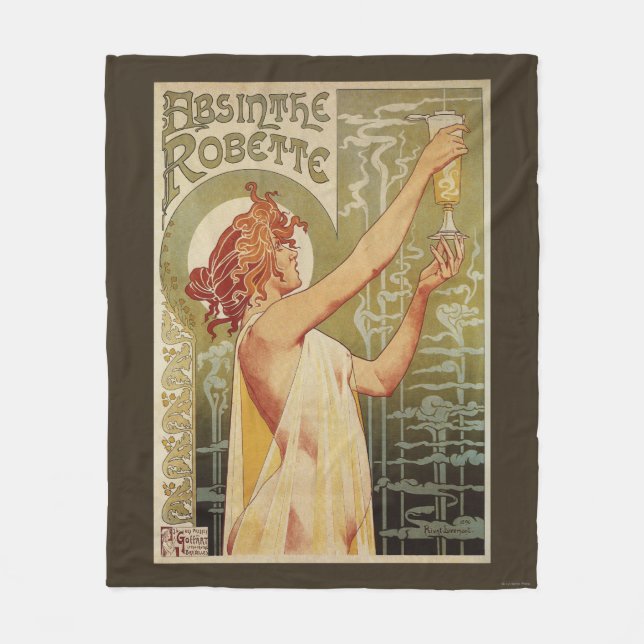 Robette Absinthe Werbeplakat Fleecedecke (Vorderseite)