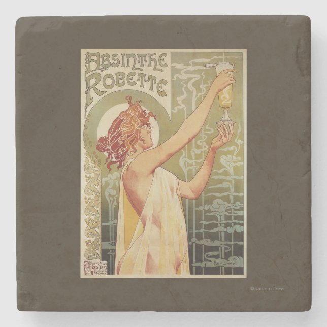 Robette Absinthe-Werbeplakat Steinuntersetzer (Vorderseite)