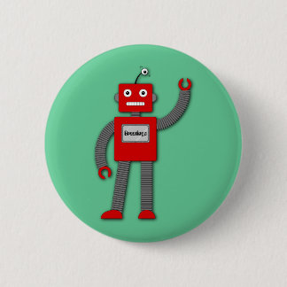 Robi der Retro Roboter-Knopf Button