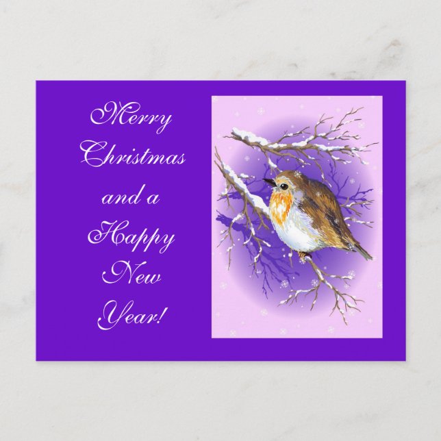 Robin 3 postacard feiertagspostkarte (Vorderseite)