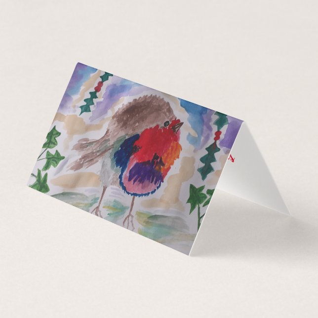 Robin Abstrakt Art Christmas Card (Vorderseite)