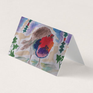 Robin Abstrakt Art Christmas Card
