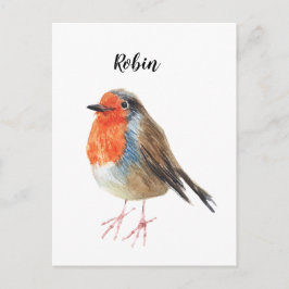 Robin Aquarell bemalt Vogel. Gute Karte. Postkarte