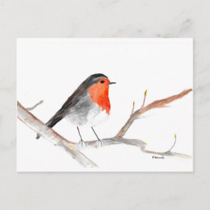 Robin Aquarell Weihnachtskunst Feiertagspostkarte