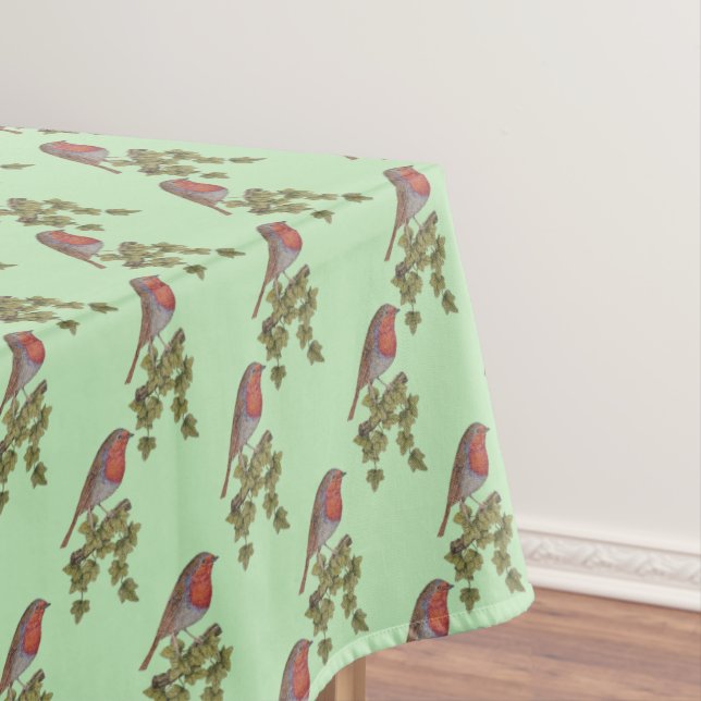 Robin auf Efeu-Blättern wild lebende Vögel zu Weih Tischdecke (Beispiel)