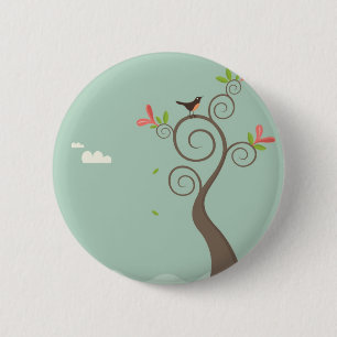 Robin auf einem Baum Button