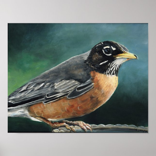 Robin Bird Art Print Poster (Vorne)