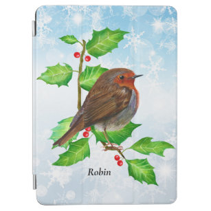 Robin Bird auf Holly Watercolor Malerei iPad Air Hülle