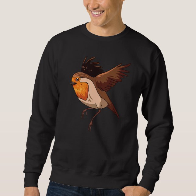 Robin Bird  Cute Birds Animal  Graphic Sweatshirt (Vorderseite)