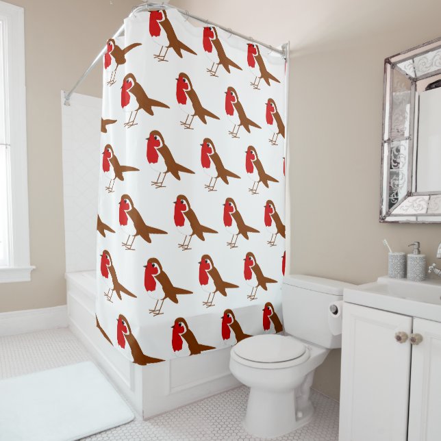 Robin Bird Design Duschvorhang (Beispiel)