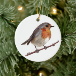 Robin Bird (Erithacus Rubecula) Weihnachtsdekor Keramik Ornament