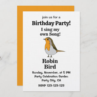 Robin Bird Funny Quote Birthday Party Einladung