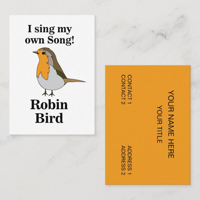 Robin Bird Funny Quote Visitenkarte (Vorne/Hinten)