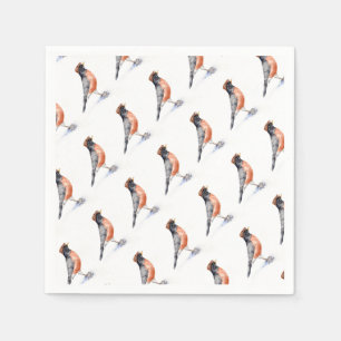 Robin Bird in Hat Serviette