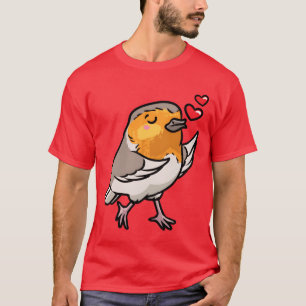 Robin Bird Kawaii Emoticon Junge T-Shirt