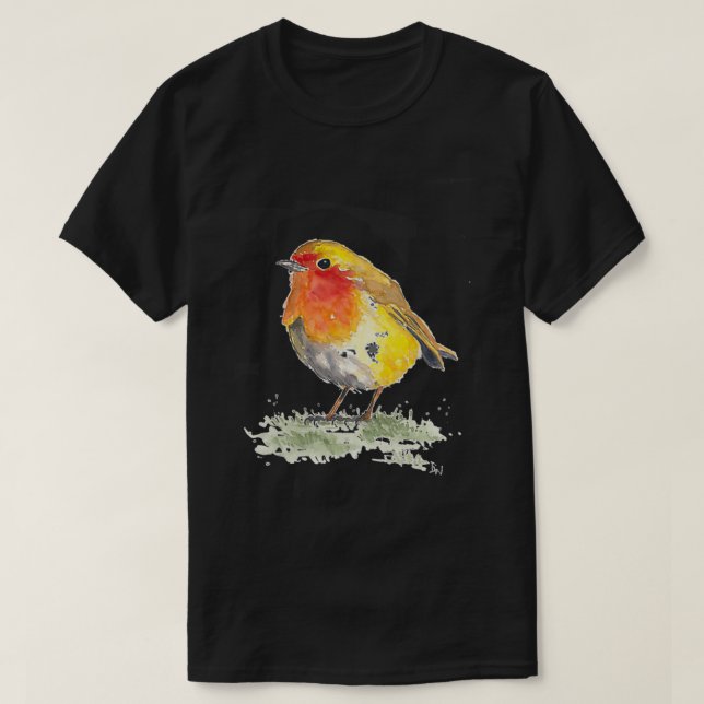 Robin Bird Motif, Geschenkideen und Shap T-Shirt (Design vorne)