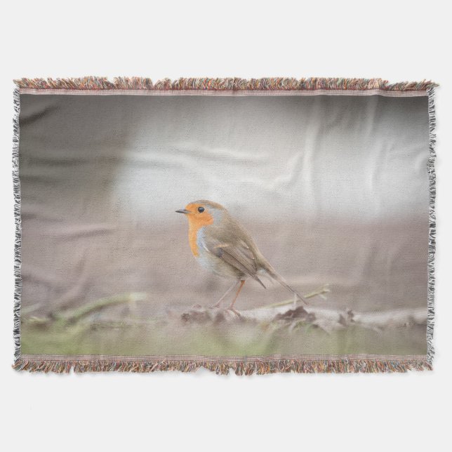 Robin Bird Nature Foto Decke (Vorderseite)