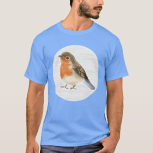 Robin Bird Watercolor Zeichne lustig T-Shirt