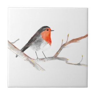 Robin Bird Wildlife Vintage Farbe Fliese