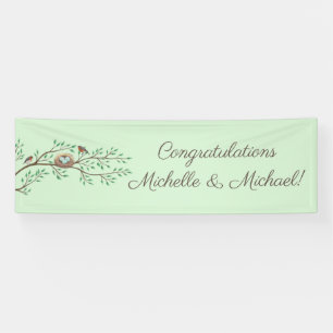 Robin Birds Nest Eggs Spring Baby Dusche Banner