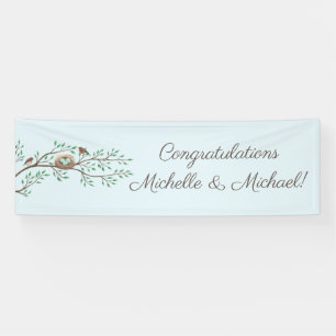 Robin Birds Nest Eggs Spring Baby Dusche Banner