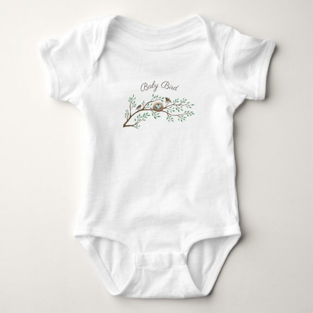 Robin Birds Nest Eggs Spring Baby Dusche Strampler (Vorderseite)