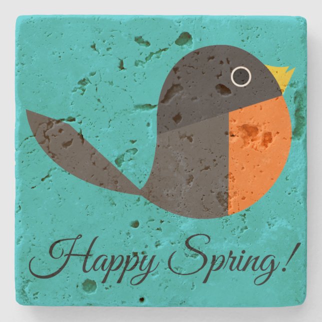 Robin Birds Steinuntersetzer (Vorderseite)