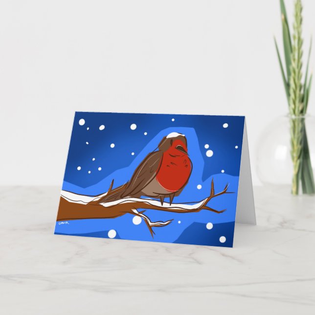 Robin Christmas Card Feiertagskarte (Vorderseite)