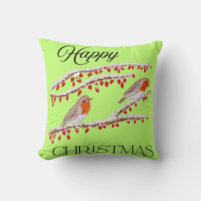 Robin Christmas Kissen (Vorderseite)