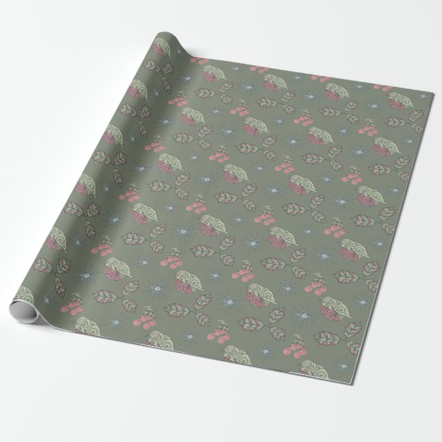 Robin Christmas Wrapping Paper Geschenkpapier (Ungerollt)