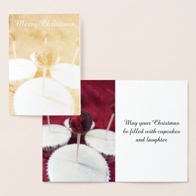 Robin Cupcakes Christmas Foil Card Folienkarte (Anzeige)
