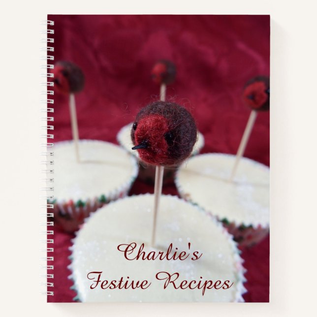 Robin Cupcakes Rezept Spiral Notebook Notizbuch (Vorderseite)