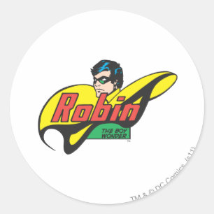 Robin, der Junge Wunderknabe Runder Aufkleber