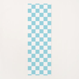 Robin Egg Blau mit weißem Quadrat Muster Yogamatte