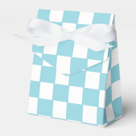 Robin Egg Blau mit weißem Quadrat Muster Zelt Geschenkschachtel