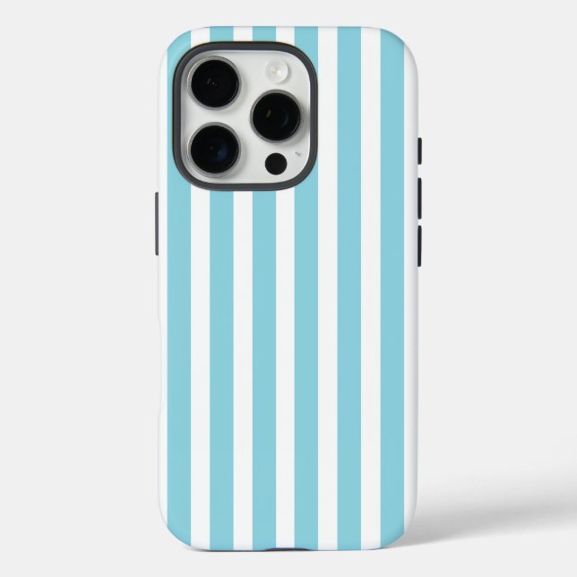 Robin Egg Blau und Weiß Streifen Case-Mate iPhone Hülle (Rückseite)