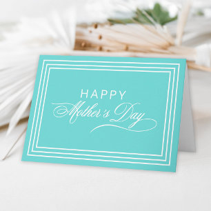 Robin Egg Blue Calligraphy Happy Mother Day Karte