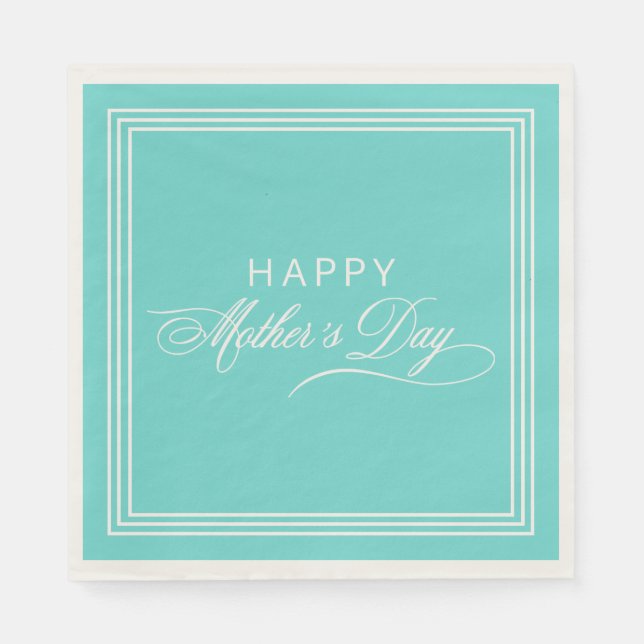 Robin Egg Blue Calligraphy Muttertag Napkins Serviette (Vorderseite)
