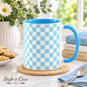 Robin Egg Blue Combo Tasse mit weißem Quadrat Must
