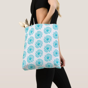 Robin Egg Blue Daisy Print, Hippie Blume Muster