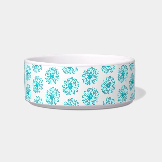 Robin Egg Blue Daisy Print, Hippie Blume Muster Napf (Vorderseite)
