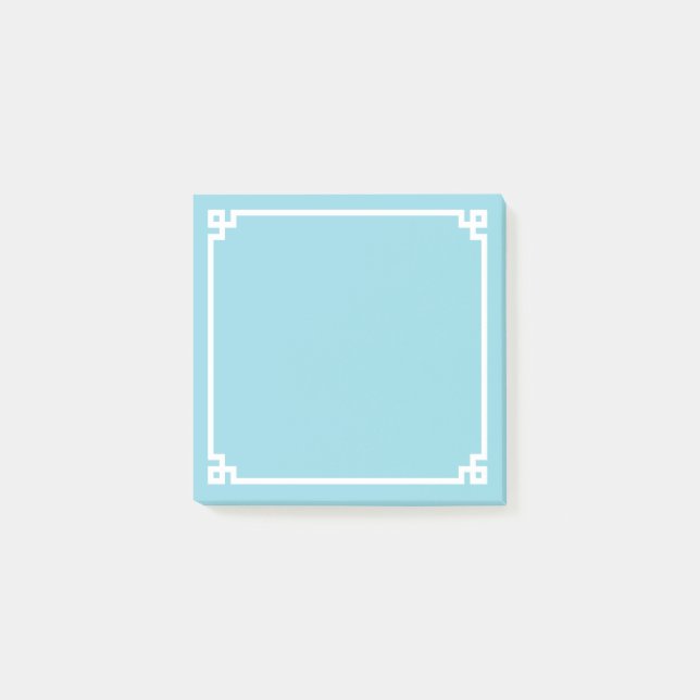 Robin Egg Blue Griechisch-Ziergrenze Post-it Klebezettel (Vorderseite)