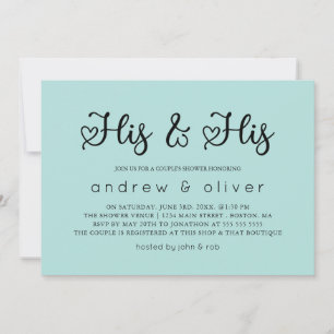 Robin Egg Blue Minimal seine Dusche & sein Paar Einladung