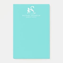 Robin Egg Blue Minimalistisch Swan Logo Post-it Klebezettel