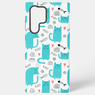 Robin Egg Blue Niedlich Cat Pattern Samsung Galaxy Hülle
